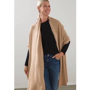 NWT Chico’s Tan Cashmere-Wool Blend Travel Wrap